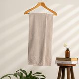Soley | Alana | Extra Yumuşak Pamuklu Pirinç Örgü Banyo Havlusu - Bej - 70 x 140 cm