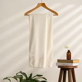 Soley | Alana | Extra Yumuşak Pamuklu Pirinç Örgü Banyo Havlusu - Ekru - 70 x 140 cm