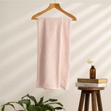 Soley | Alana | Extra Yumuşak Pamuklu Pirinç Örgü Banyo Havlusu - Pembe - 70 x 140 cm