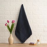Soley | Alana | Extra Yumuşak Pamuklu Pirinç Örgü El Havlusu - 50 x 90 cm - Antrasit