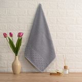 Soley | Alana | Extra Yumuşak Pamuklu Pirinç Örgü El Havlusu - 50 x 90 cm - Gri