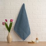 Soley | Alana | Extra Yumuşak Pamuklu Pirinç Örgü El Havlusu - 50 x 90 cm - Petrol Mavisi