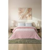 Soley Amore | Emboss Kabartmalı Kalpli Tek Kişilik Battaniye | 160X220 cm - Pudra - 160 x 220 cm