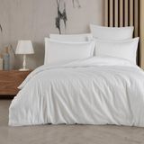 Soley | Calisto | %100 Pamuklu Çift Kişilik Saten Nevresim Takımı - 200 x 220 cm - Beyaz