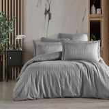 Soley | Calisto | %100 Pamuklu Çift Kişilik Saten Nevresim Takımı - 200 x 220 cm - Gri
