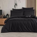 Soley Calisto Siyah 200 x 220 cm %100 Pamuk Çift Kişilik Saten Nevresim Takımı