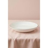 Soley Ceyda | Platin Kenarlı Porselen Büyük Kase (25 Cm) - Ekru