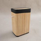 Soley | Foldi | Bamboo Örme Çamaşır Sepeti - 40 x 30 x 60 cm - Siyah