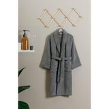 SOLEY Hermoso | %100 Pamuk Ultra Yumuşak Unisex Bornoz, Gri / XL