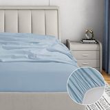Soley | Jersey | %100 Doğal Pamuklu Tek Kişilik 100 x 200 Lastikli Çarşaf - Mavi - 100 x 200 cm