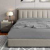 Soley | Jersey | %100 Doğal Pamuklu Tek Kişilik 120 x 200 Lastikli Çarşaf - Gri - 120 x 200 cm