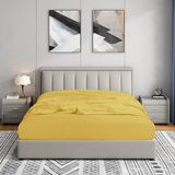 Soley | Jersey | %100 Pamuk Çift Kişilik 140 x 200 Lastikli Çarşaf - Hardal Sarısı - 140x200