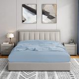 Soley Jersey 140x200 cm Mavi %100 Pamuk Çift Kişilik Lastikli Çarşaf