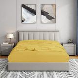 Soley Jersey Hardal Sarısı %100 Pamuk Çift Kişilik 200x200 cm Lastikli Çarşaf