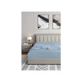 Soley Jersey Lastikli Çift Kişilik Çarşaf 180 x 200 cm %100 Pamuklu Mavi Renk ile Konforlu Kullanım