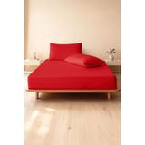 Soley | Jersey | Pamuk Premium 2'li Yastık Kılıfı Seti - Kırmızı - 50 x 70 cm