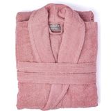Soley | Minerva | Extra Yumuşak %100 Pamuklu Kadın / Erkek Unisex Bornoz - Gülkurusu - XL