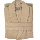 Soley | Minerva | Extra Yumuşak %100 Pamuklu Kadın / Erkek Unisex Bornoz - Sütlü Kahve - 3XL