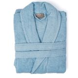 Soley | Minerva | Extra Yumuşak %100 Pamuklu Kadın / Erkek Unisex Bornoz - XL - Mavi