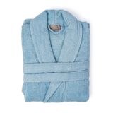 Soley | Minerva | Extra Yumuşak%100 Pamuklu Kadın/Erkek Unisex Bornoz M - BEDEN MAVİ