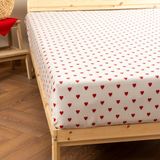 Soley Mix & Match Hearts Kırmızı %100 Pamuk Tek Kişilik Düz Çarşaf