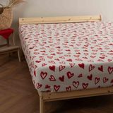 Soley | Mix & Match | Lover | %100 Pamuk Çift Kişilik Düz Çarşaf - 260 x 240 cm - Kırmızı