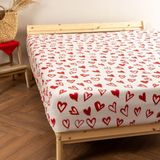 Soley | Mix & Match | Lover | %100 Pamuk Tek Kişilik Düz Çarşaf - 160 x 240 cm - Kırmızı