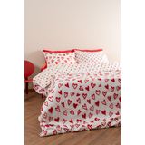 Soley Mix & Match Lover Kırmızı %100 Pamuk Tek Kişilik Nevresim Seti