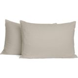 Soley | Mix & Match | Plain | %100 Pamuklu 2’li Yastık Kılıfı Seti - 50 x 70 cm - Bej