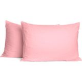 Soley | Mix & Match | Plain | %100 Pamuklu 2’li Yastık Kılıfı Seti - 50 x 70 cm - Pembe