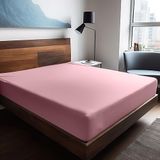 Soley Mix & Match Plain Pembe %100 Pamuk Çift Kişilik 140x200 cm Ranforce Lastikli Çarşaf