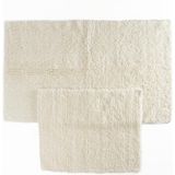 Soley Monolo Doğal Pamuk Taft Dokuma Krem Minimalist Desenli Kaymaz Tabanlı 2'li Banyo Halısı Seti 50x60-60x100 cm
