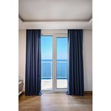 Soley Olea | 140x270 Cm (2 Adet) Fon Perde İndigo Mavi