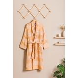 Soley Piano | %100 Pamuk Jakarlı Unisex Bornoz - 2XL - Sarı