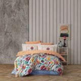 Soley | Regina | %100 Pamuklu Çift Kişilik Nevresim Takımı - Oranj - 200 x 220 cm