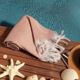 Soley | Stripe | %100 Doğal Pamuklu Peştemal - 90 x 180 cm - Kiremit