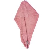 Soley | Talya | Extra Yumuşak Pamuklu Saç Havlusu - Bone - 23 x 65 cm - Pembe