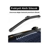 SOLEZON Fiat Fiorino Silecek (2007-2017 ) Uyumlu Maybach Tipi Akıllı Su Fıskiyeli Silecek Seti Ön Takım