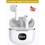 Solezon Quantum Aı Dil Çevirici Kulaklık 134 Dil Destekli Yapay Zeka Bluetooth Kulaklık 42 Saat Pil - Beyaz - Renk