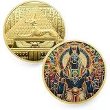 Solfera Anubis Antik Mısır Mitoloji Koleksiyon Metal Hатıra Parası, Altın/Dore, CP004