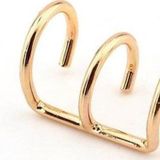 Solfera GOLD SARI RENKLİ EARCUFF KULAK KELEPÇESİ ÜÇLÜ SARMAL EX098