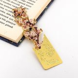 Solfera Kestane Çiçekleri ve Kelebekler Altın Rengi Metal Kitap Ayracı Ayraç AY106