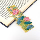 Solfera Lotus Çiçeği Pembe Çiçek Bookmark Metal Ayraç Kitap Ayracı AY095