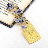 Solfera Mavşi Çiçekler ve Kelebekler Altın Rengi Metal Kitap Ayracı Ayraç AY105