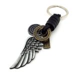 Solfera Melek Kanadı Angel Kanat Gerçek Deri Metal Anahtarlık KC045