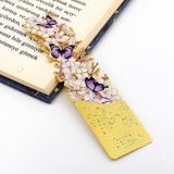 Solfera Sakura Çiçekleri ve Kelebekler Altın Rengi Metal Kitap Ayracı Ayraç AY107