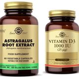 Solgar Astragalus Root 60 Kapsül + Solgar Vitamin D3 1000 IU 100 Kapsül