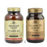 Solgar Brewer's Yeast with Vitamin B12 250 Tablet + Solgar Vitamin D3 1000 IU 100 Tablet