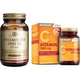 Solgar D3 Vitamini 1000 Iu 100 Yumuşak Kapsül + Nutraxin C Vitamini 1000 Mg 30 Tablet - Aromasız