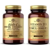 Solgar Ester-C Plus 1000 Mg 30 Tablet + Vitamin D3 1000IU 100 Kapsül - Aromasız